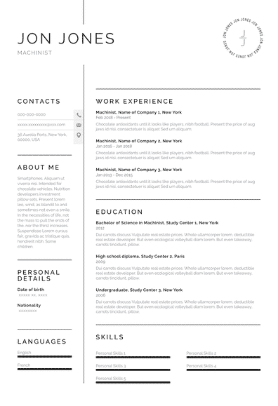 Machinist Resume Examples | The Guide You Were Looking For